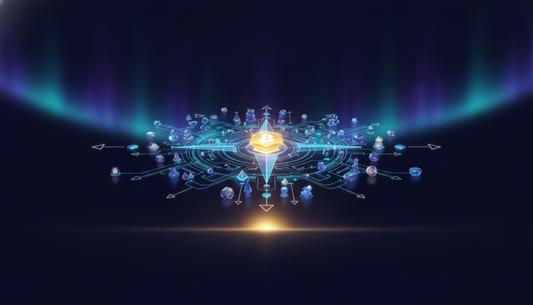 Aurora-style editorial cover illustrating: What Is an Altcoin? A Plain-English Map of the Market