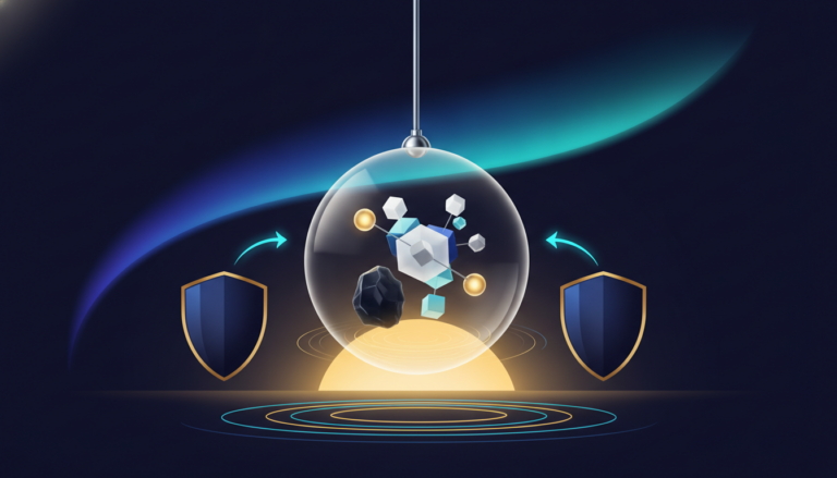Aurora-style editorial cover illustrating: Understanding Crypto Risk and Volatility
