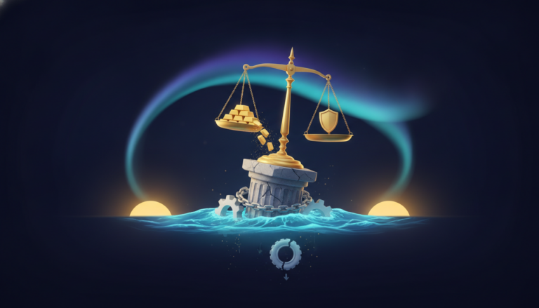 Aurora-style editorial cover illustrating: Stablecoin Risks: Depegs, Reserves and Regulation