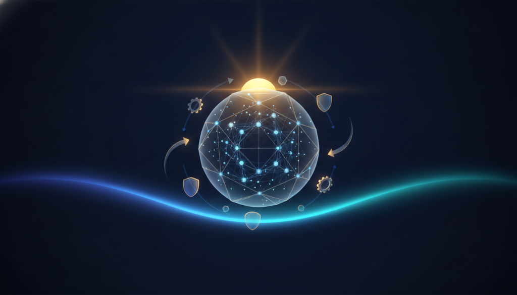 Aurora-style editorial cover illustrating: What Is a DAO?