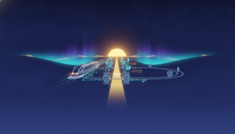 Aurora-style editorial cover illustrating: What Is Solana (SOL)? Speed, Low Fees and the Trade-offs